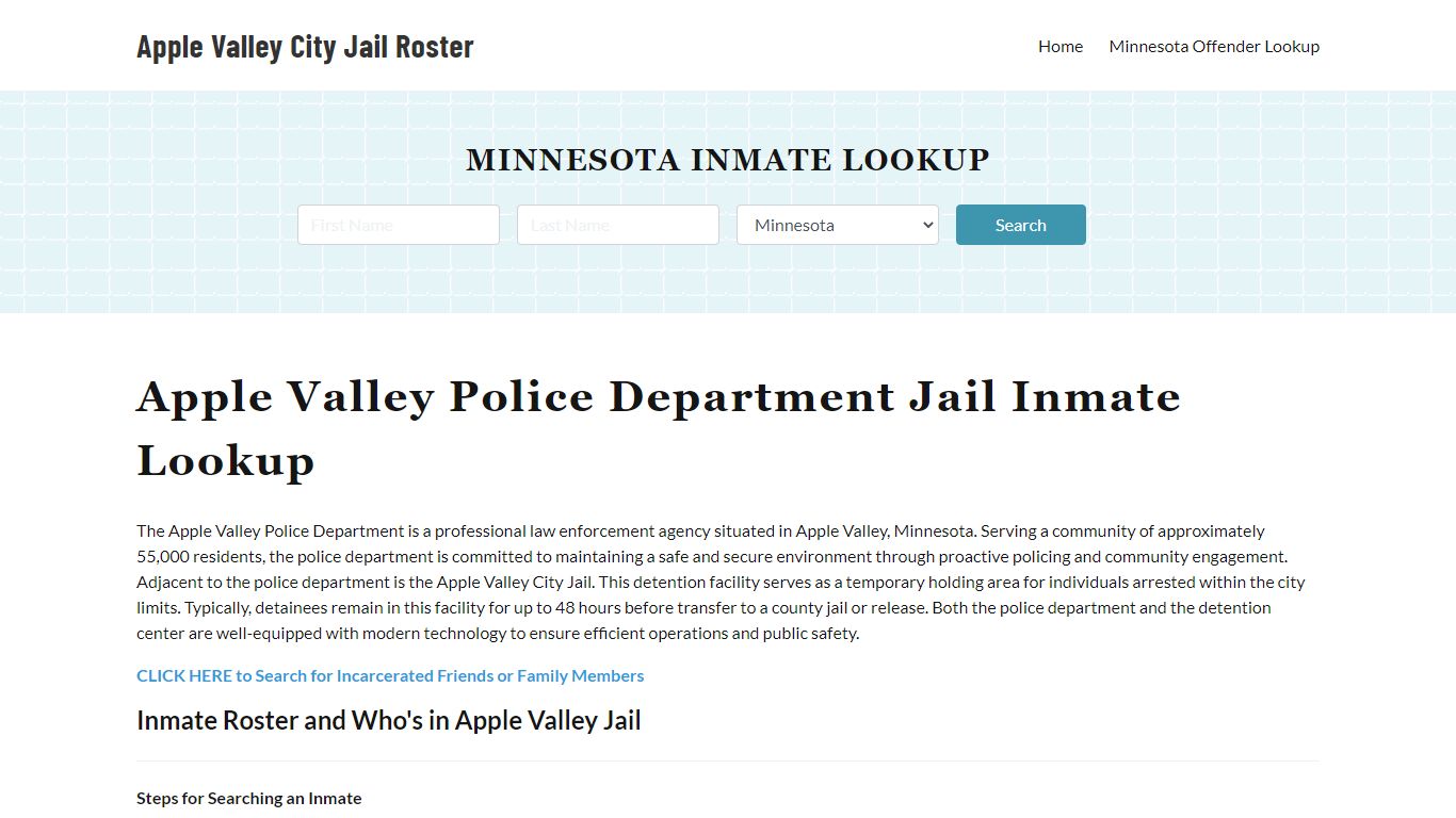 Apple Valley Police Department & City Jail, MN Inmate Roster, Arrests ...